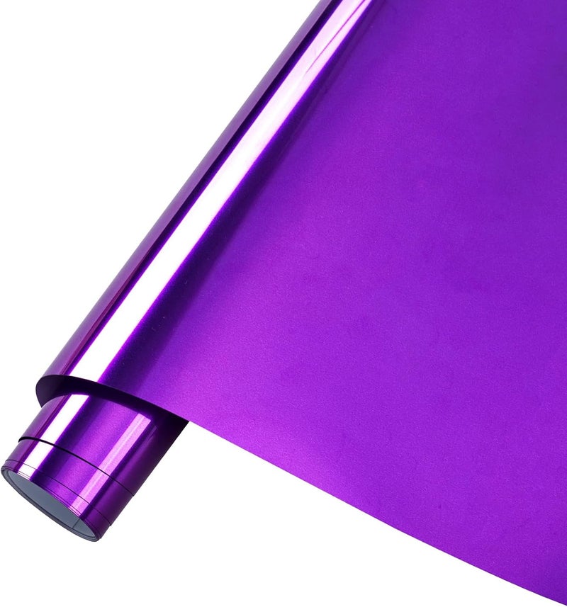 Tintnut Metallic Heat Transfer Vinyl Roll Dark Purple Chrome HTV - 12"x 6 ft Foil Holographic Iron On Vinyl for DIY T-Shirts Handbags Hats Crafts - Image 1